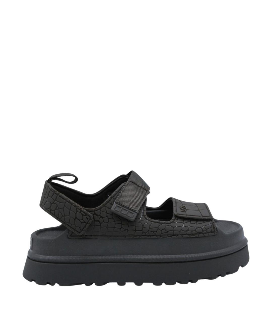 UGG AUSTRALIA Черные резиновые босоножки, фото 1