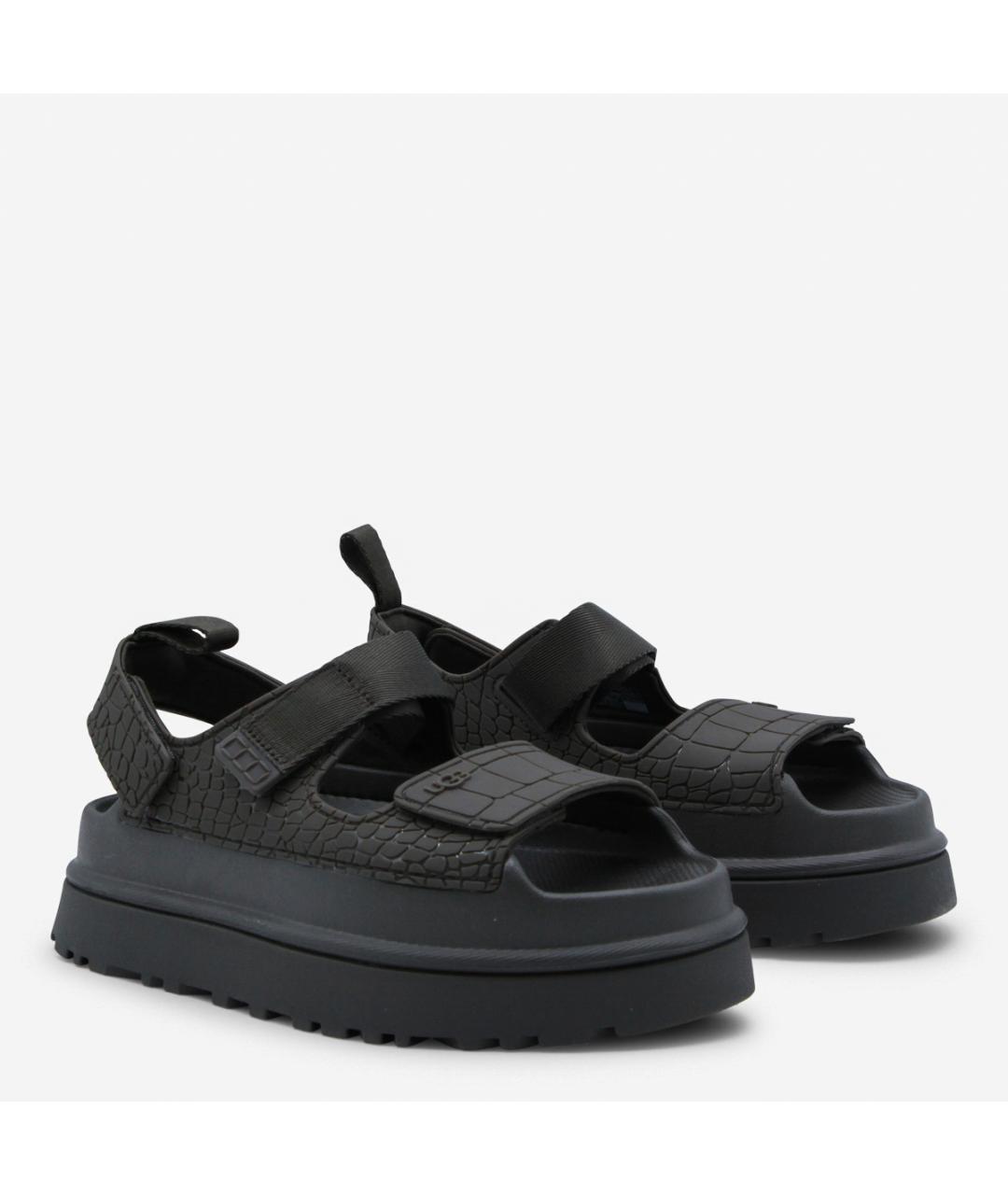 UGG AUSTRALIA Черные резиновые босоножки, фото 2