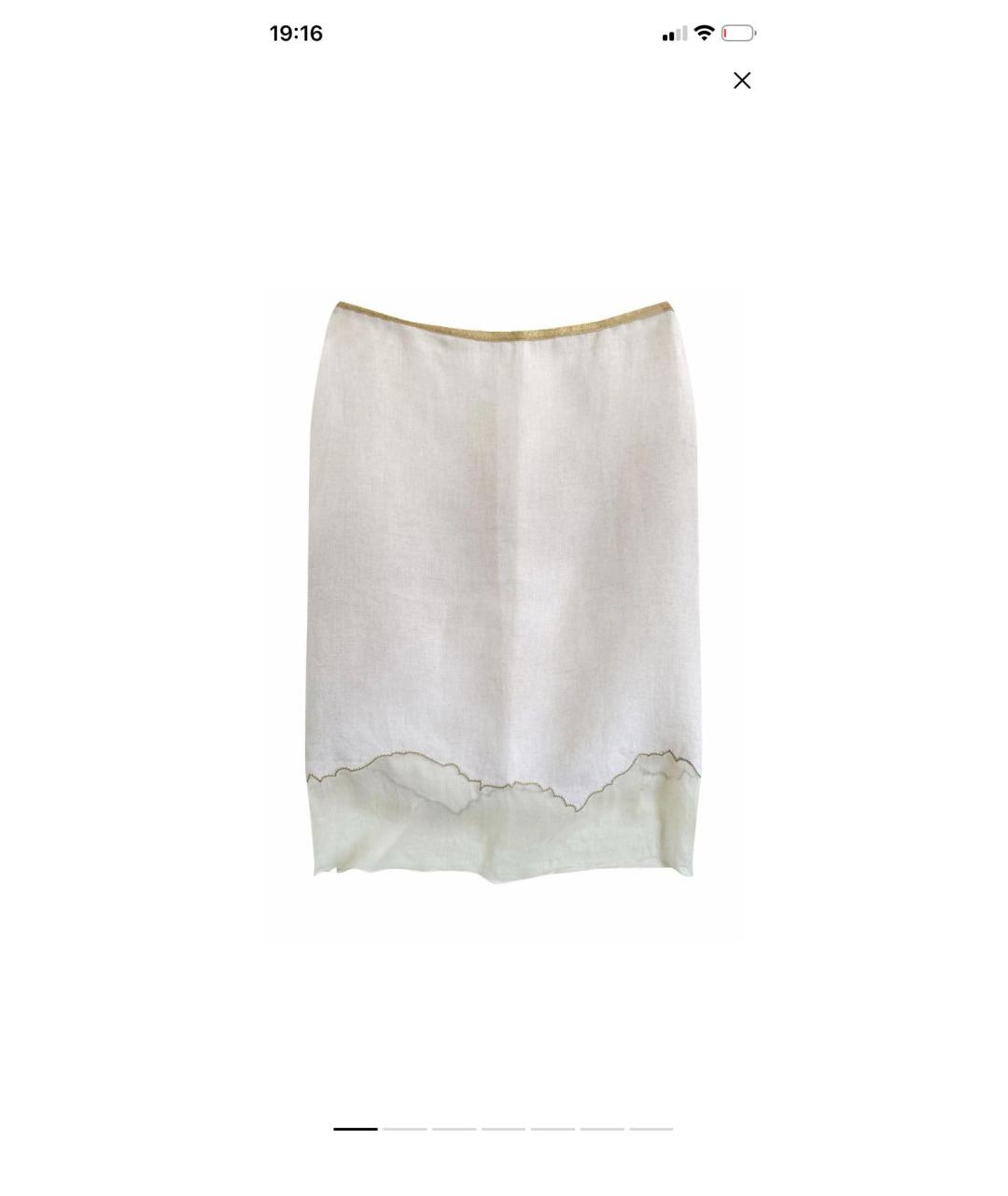 PRADA Бежевая льняная юбка миди, фото 9