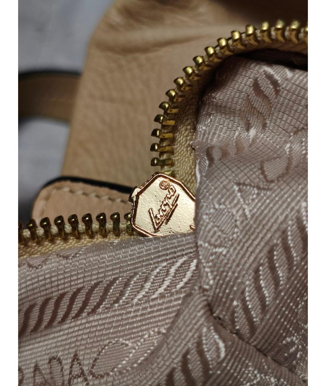 PRADA Бежевая кожаная сумка через плечо, фото 6