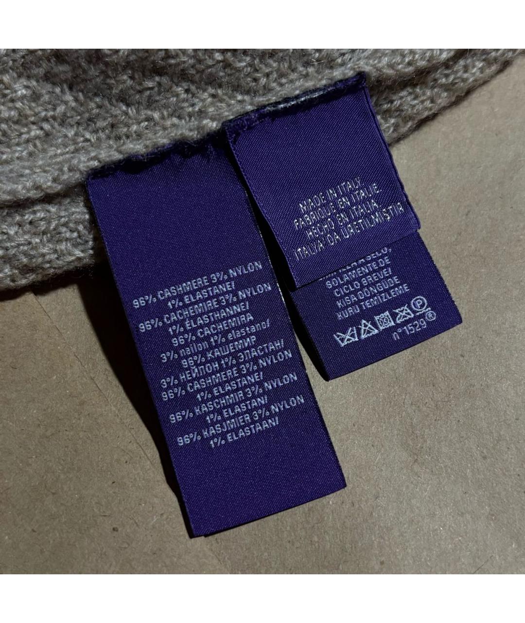 RALPH LAUREN PURPLE LABEL Бежевый кашемировый джемпер / свитер, фото 6