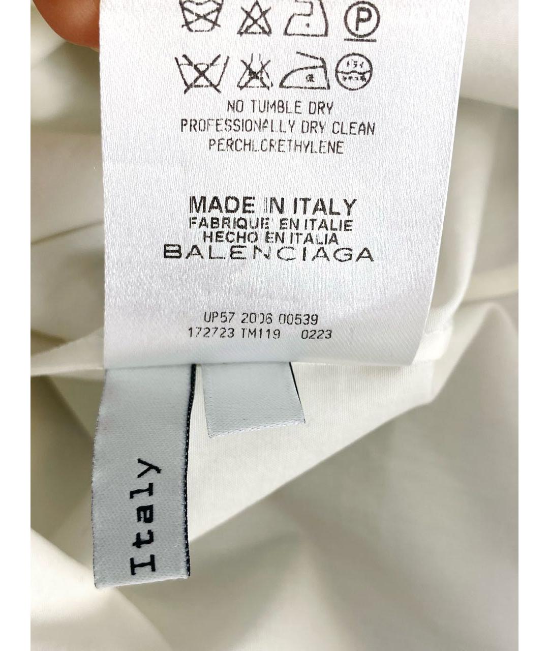 BALENCIAGA Белая хлопковая рубашка, фото 8