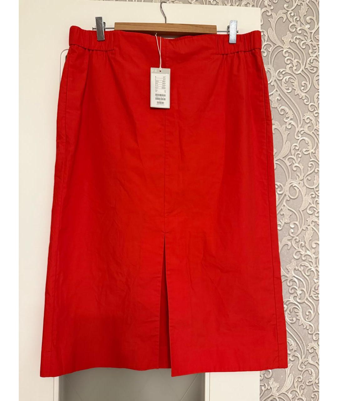 COS Красная хлопковая юбка миди, фото 6