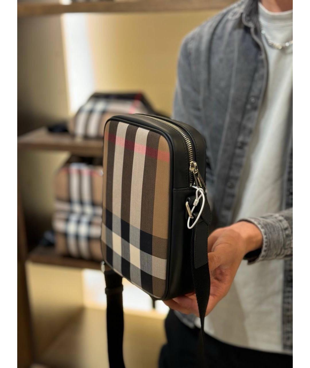 BURBERRY Коричневая тканевая барсетка, фото 2