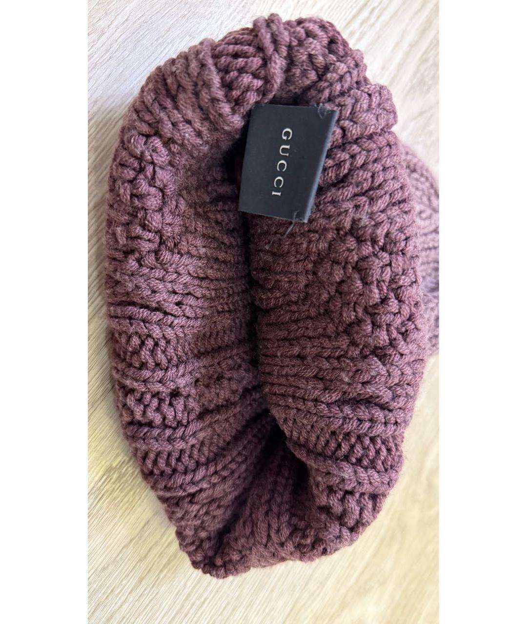 GUCCI Фиолетовая шерстяная шапка, фото 4