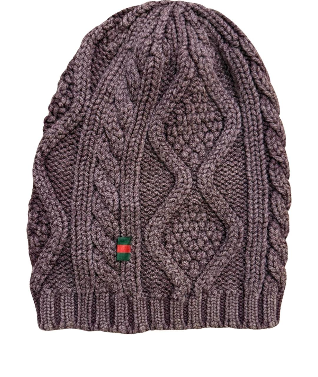 GUCCI Фиолетовая шерстяная шапка, фото 1