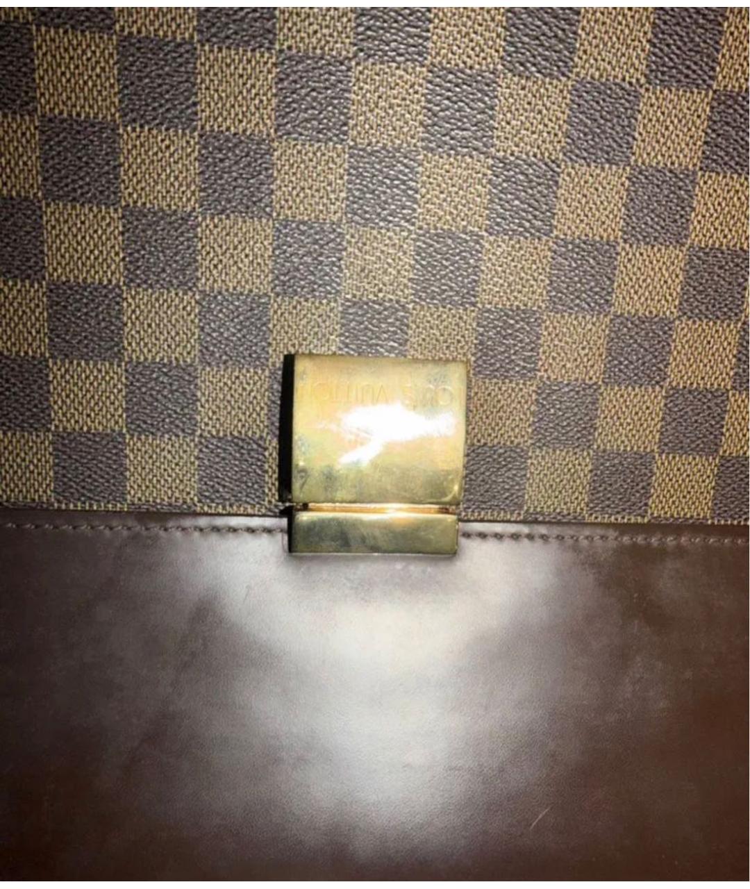 LOUIS VUITTON Коричневый кожаный портфель, фото 6