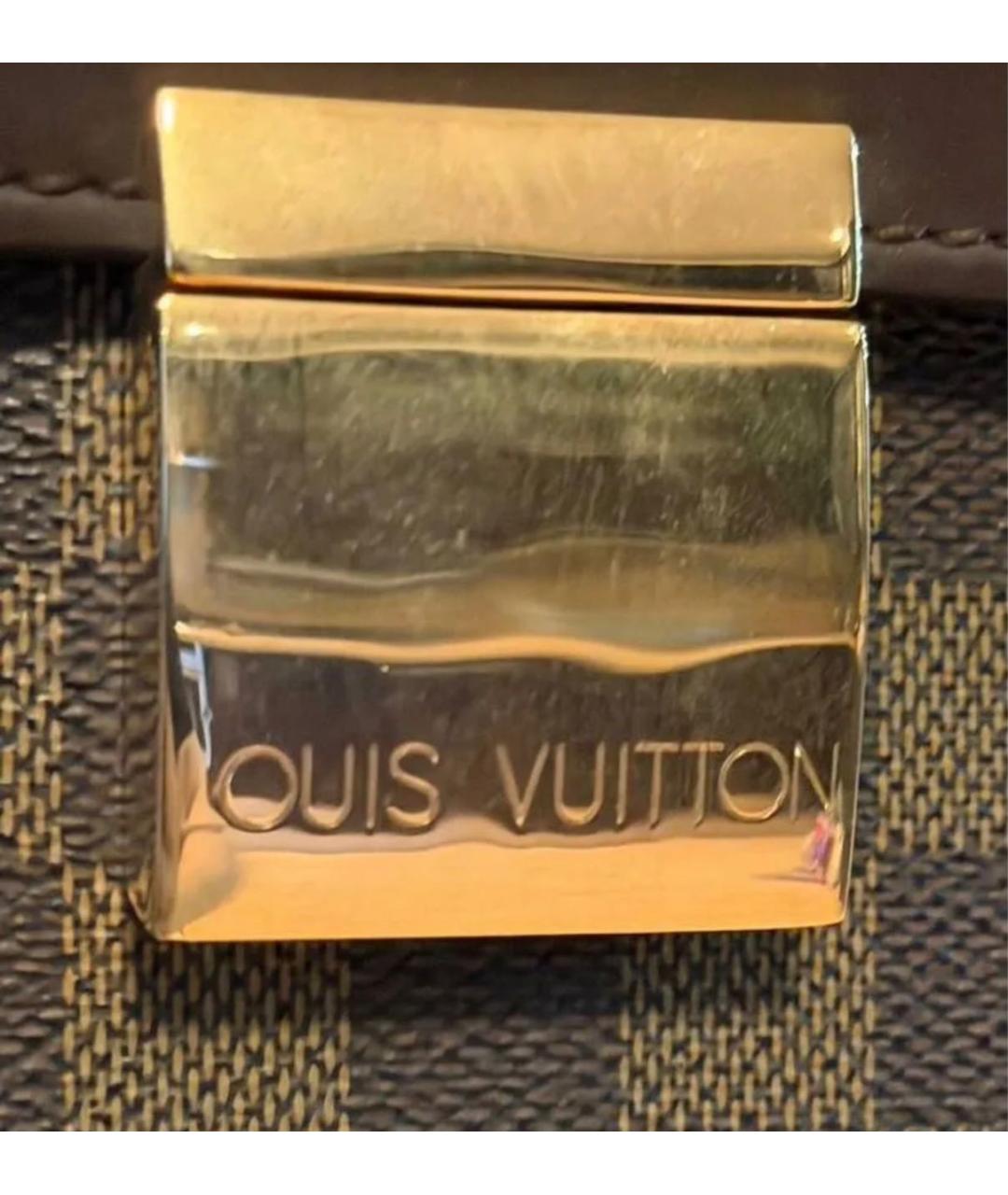 LOUIS VUITTON Коричневый кожаный портфель, фото 7