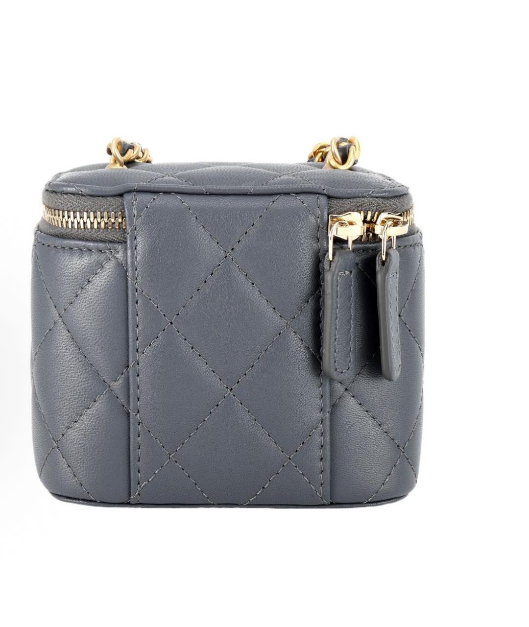 CHANEL Серая кожаная сумка через плечо, фото 3