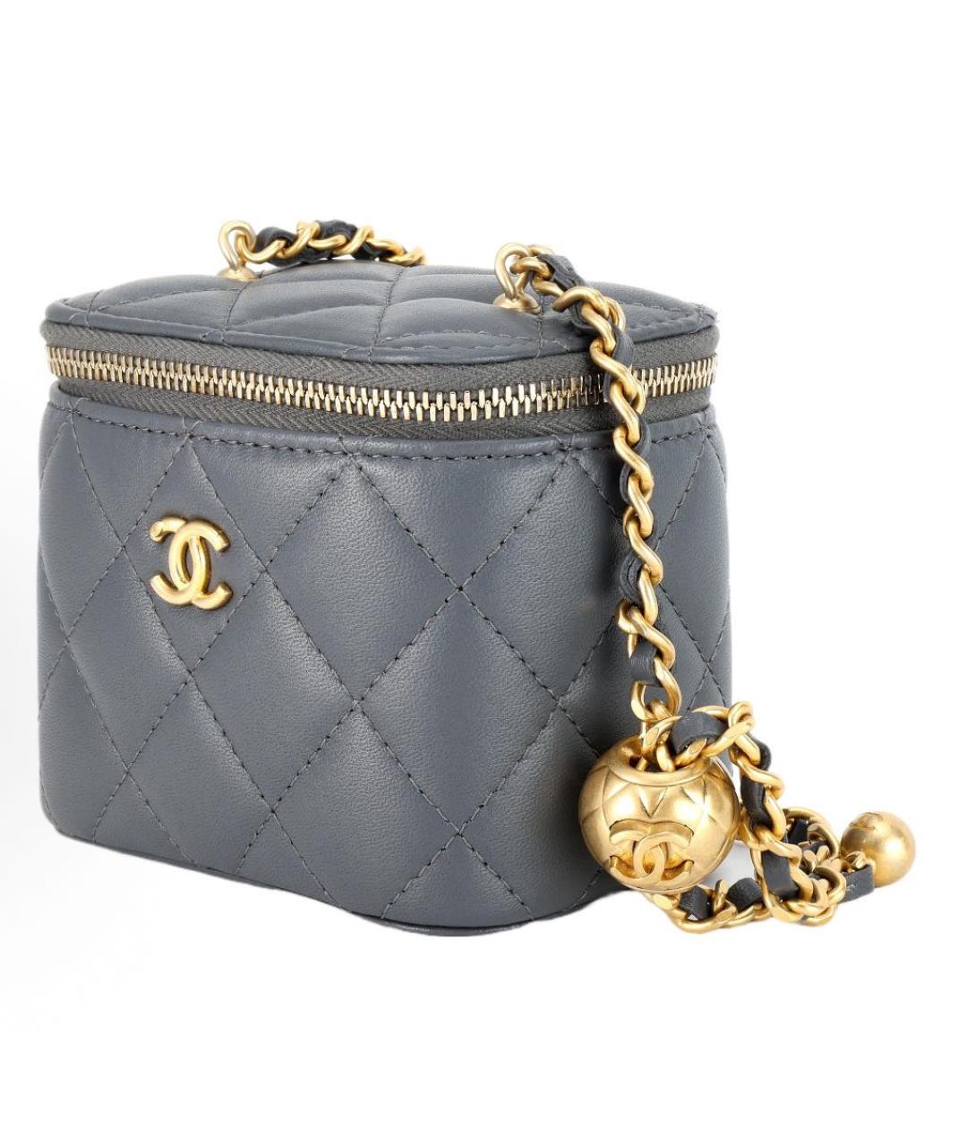 CHANEL Серая кожаная сумка через плечо, фото 2