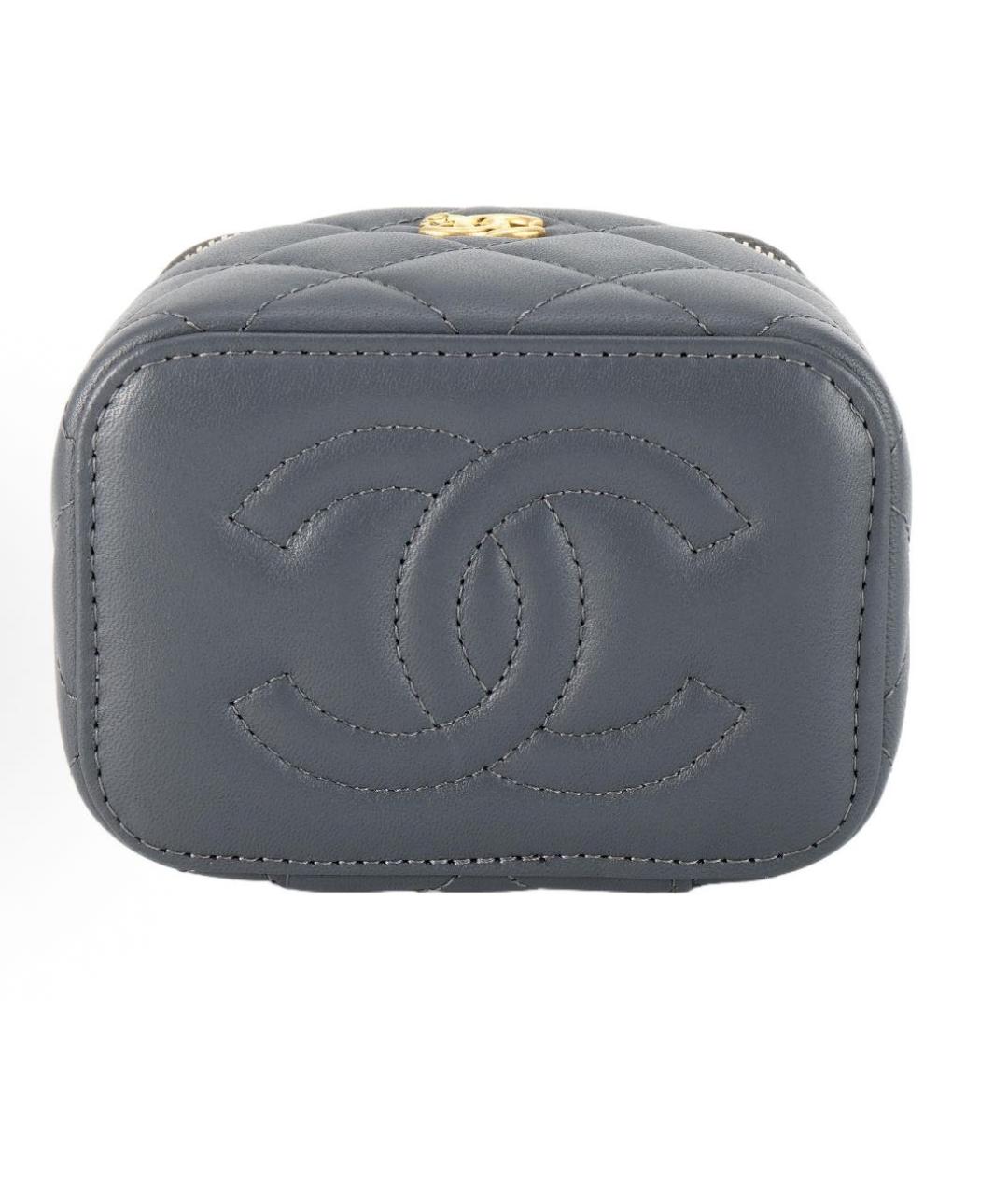 CHANEL Серая кожаная сумка через плечо, фото 4