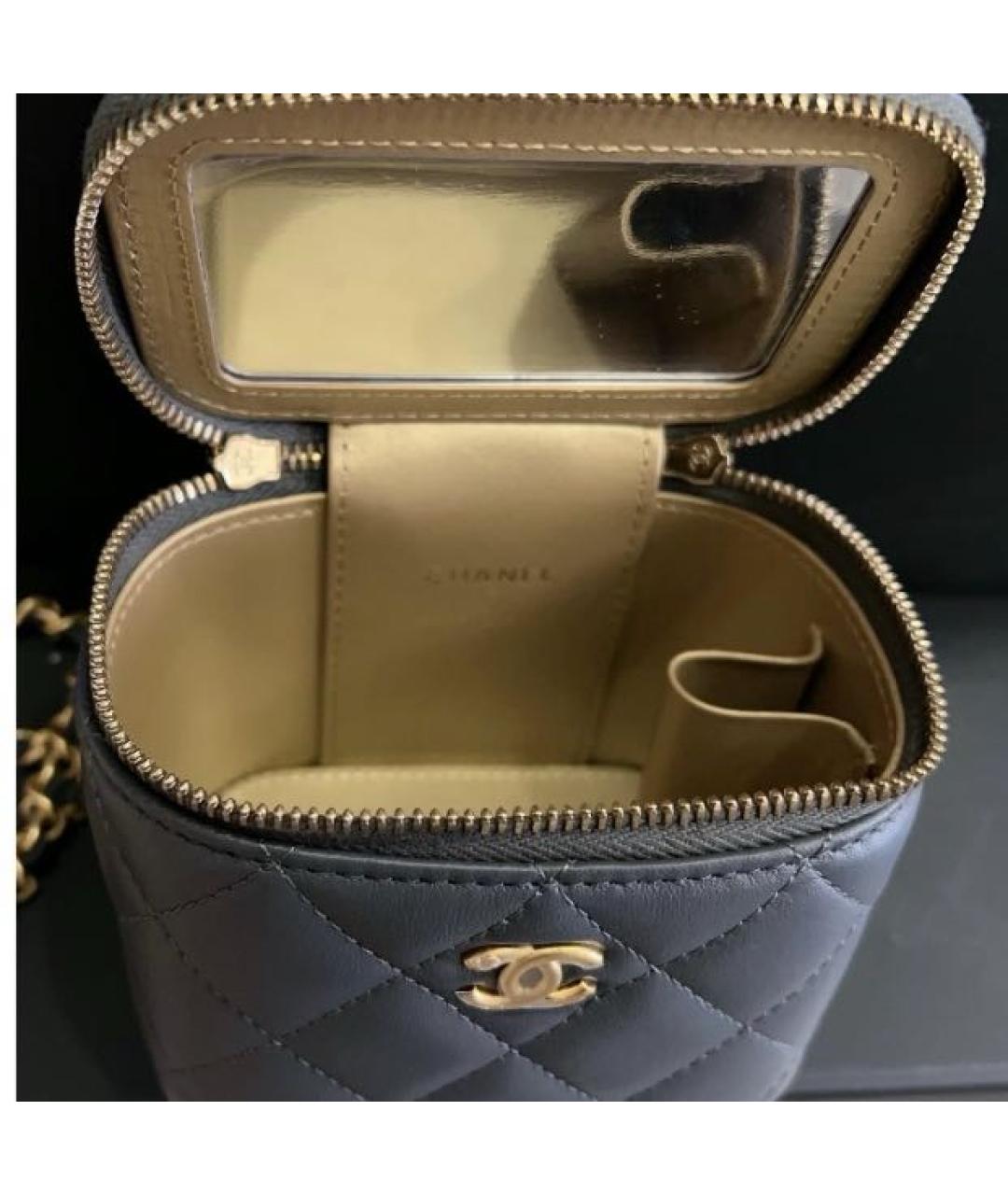 CHANEL Серая кожаная сумка через плечо, фото 7