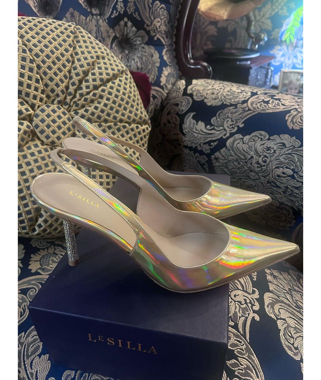 LE SILLA Золотые кожаные туфли, фото 6