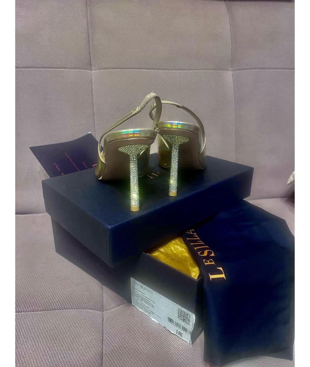 LE SILLA Золотые кожаные туфли, фото 5