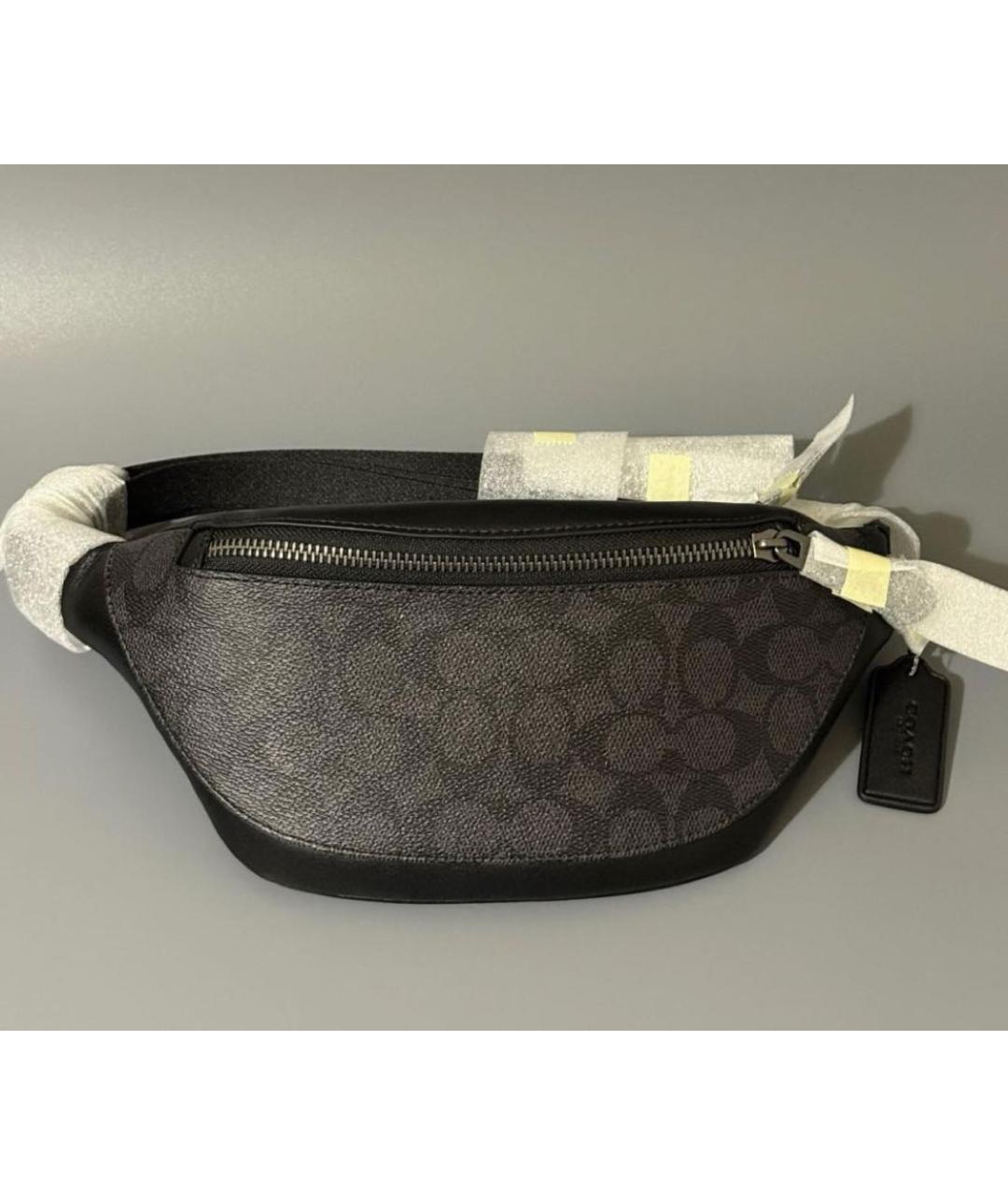 COACH Черная кожаная поясная сумка, фото 3
