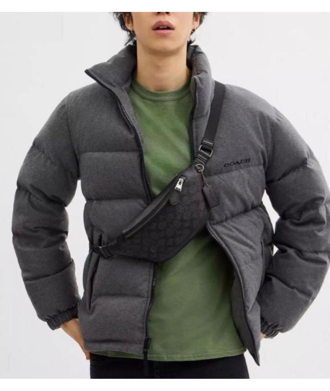 COACH Черная кожаная поясная сумка, фото 4