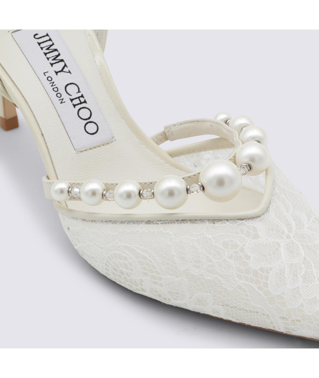 JIMMY CHOO Белые текстильные туфли, фото 4