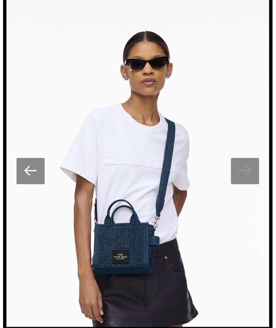 MARC JACOBS Темно-синяя деним сумка тоут, фото 6