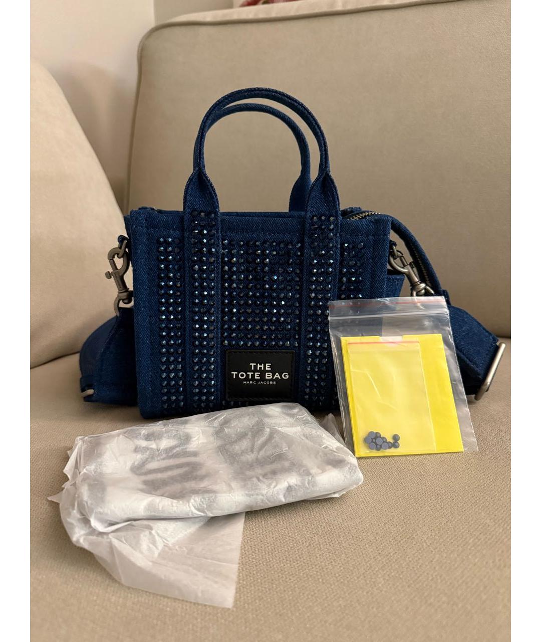 MARC JACOBS Темно-синяя деним сумка тоут, фото 5