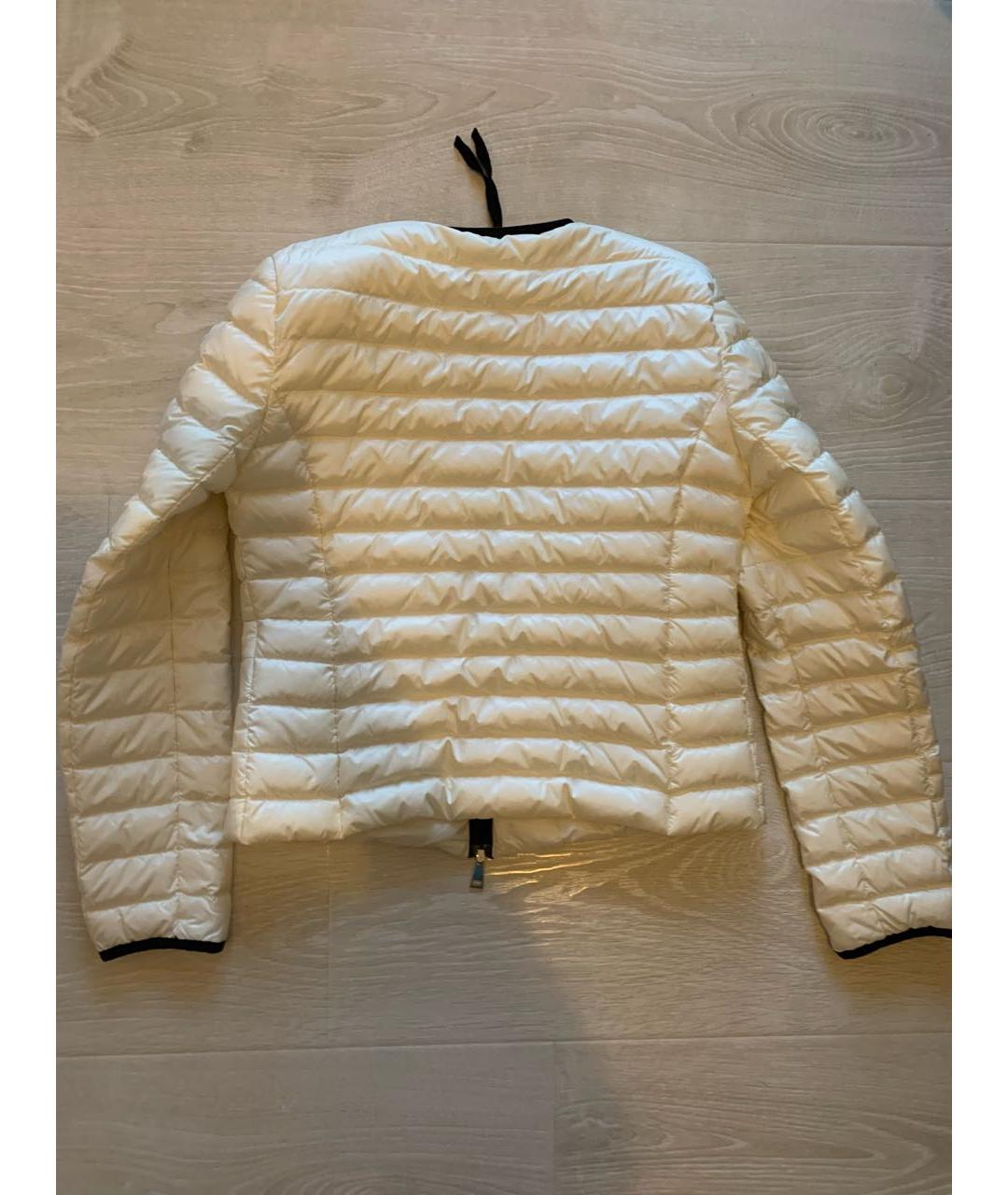 MONCLER Бежевый полиэстеровый пуховик, фото 2