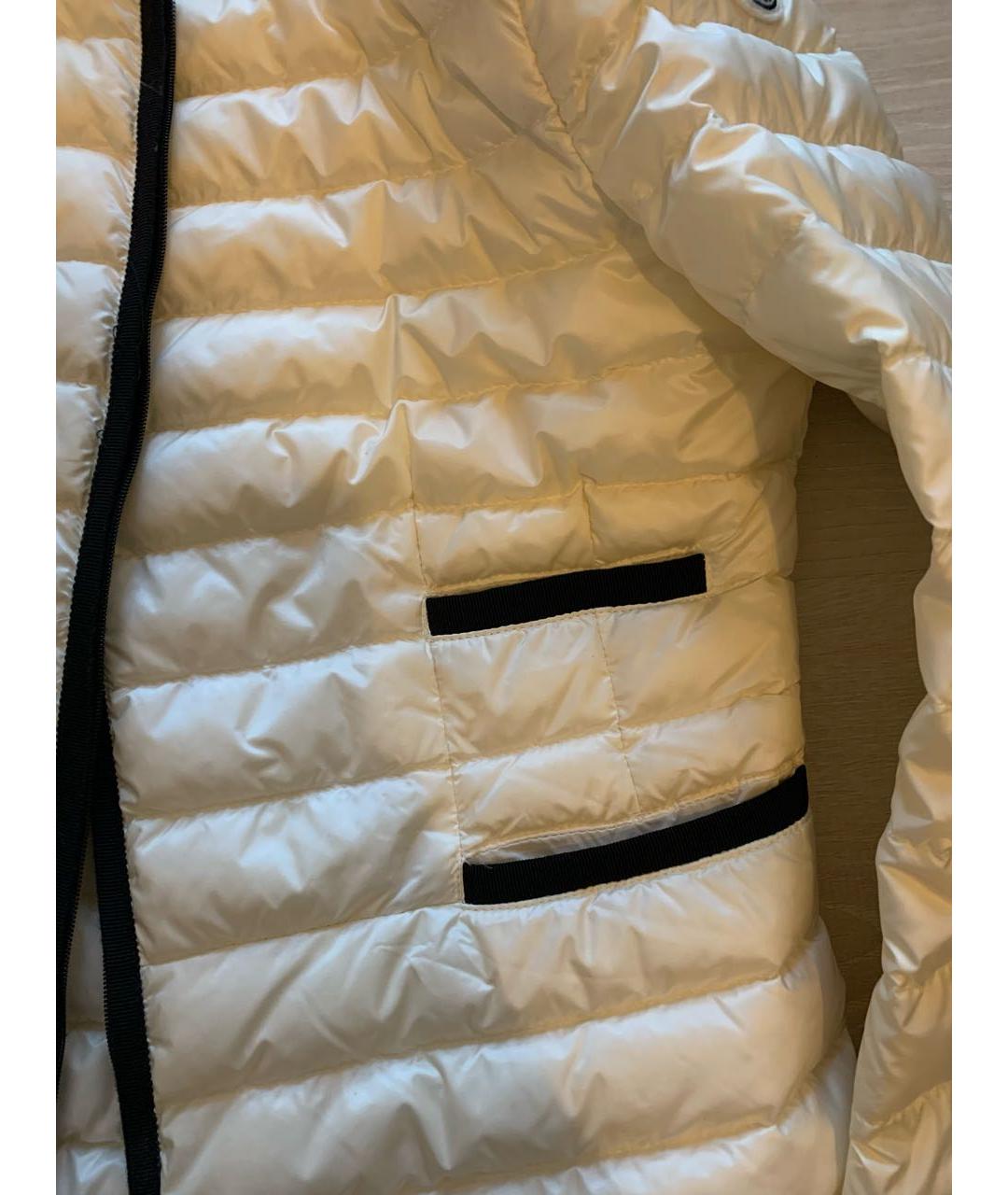 MONCLER Бежевый полиэстеровый пуховик, фото 4