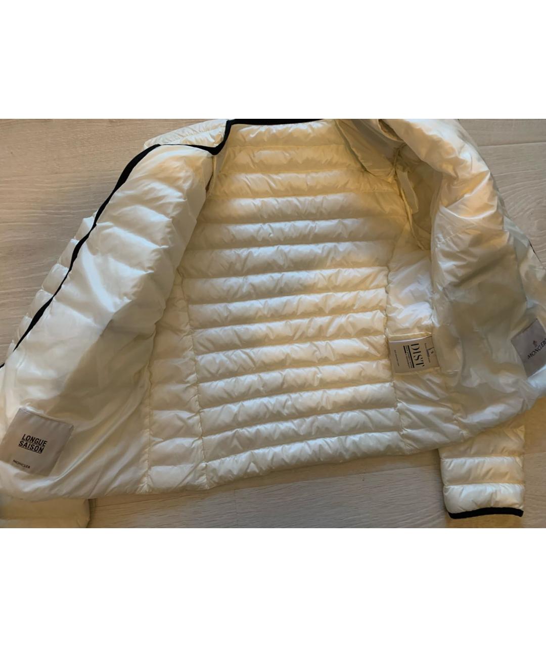 MONCLER Бежевый полиэстеровый пуховик, фото 8