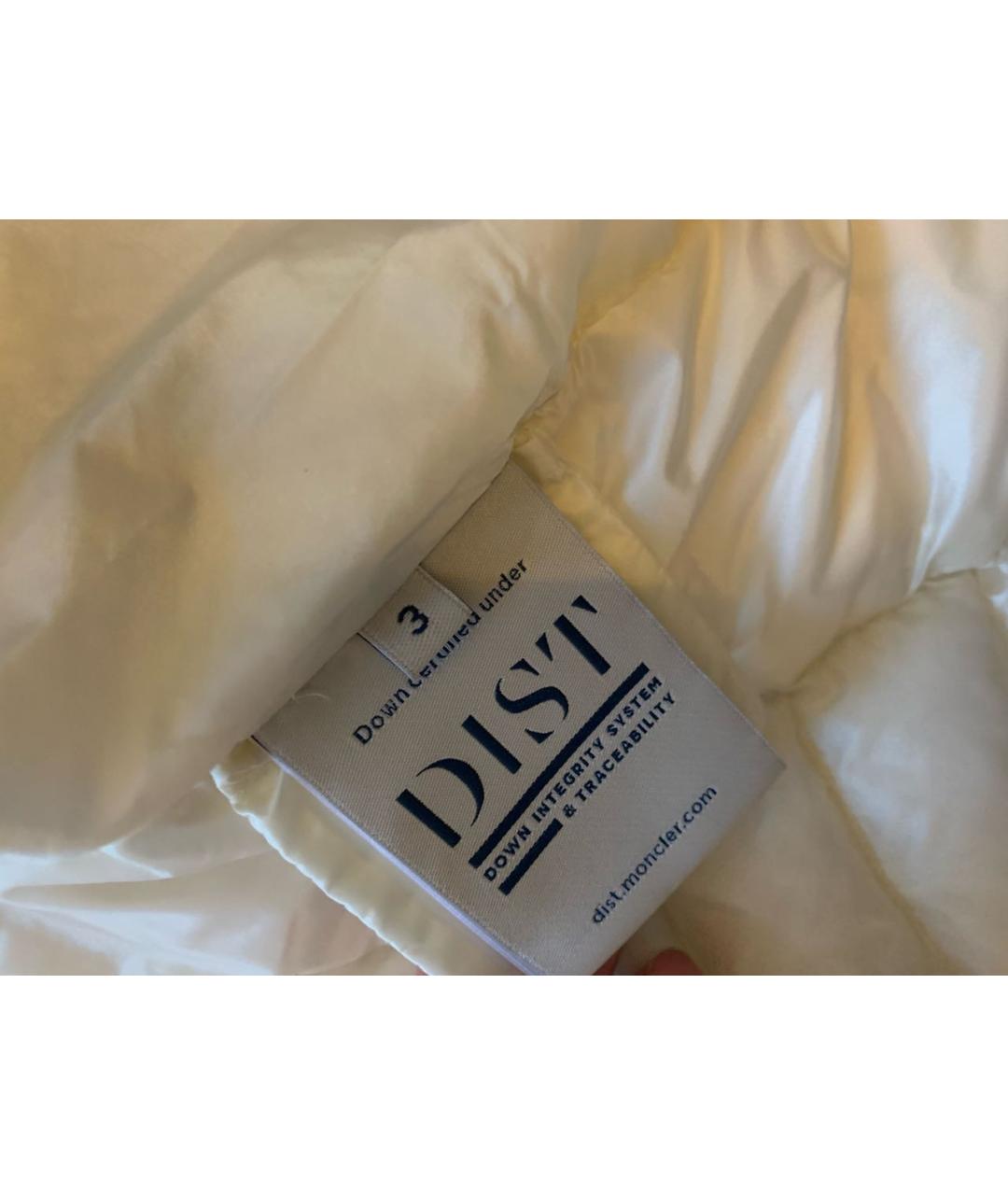 MONCLER Бежевый полиэстеровый пуховик, фото 5