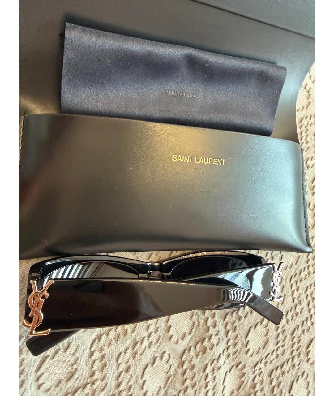 SAINT LAURENT Черные пластиковые солнцезащитные очки, фото 4