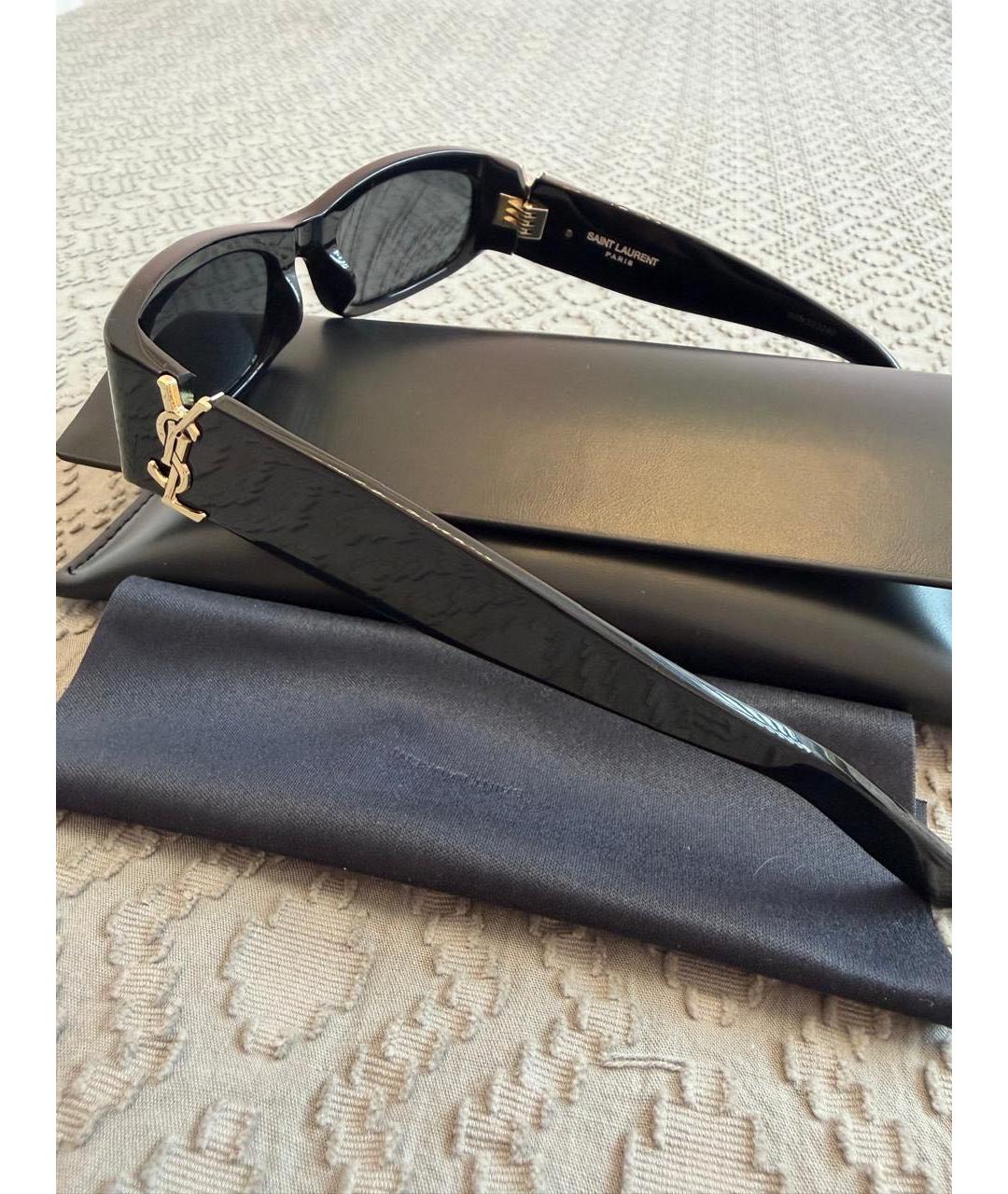 SAINT LAURENT Черные пластиковые солнцезащитные очки, фото 2