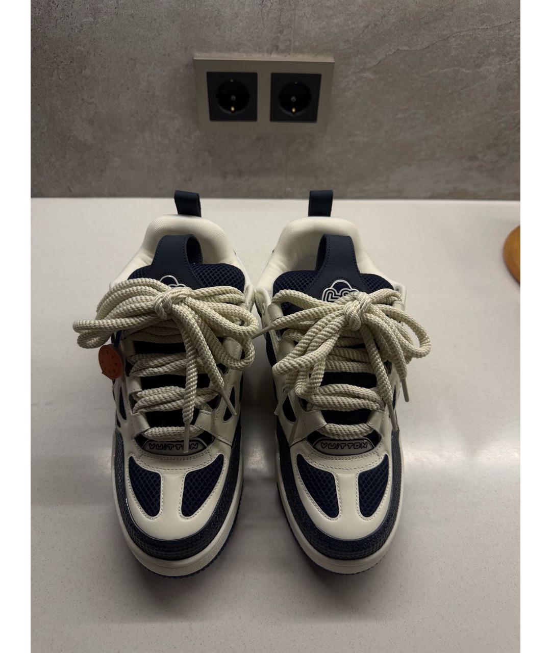 LOUIS VUITTON Синие текстильные низкие кроссовки / кеды, фото 2