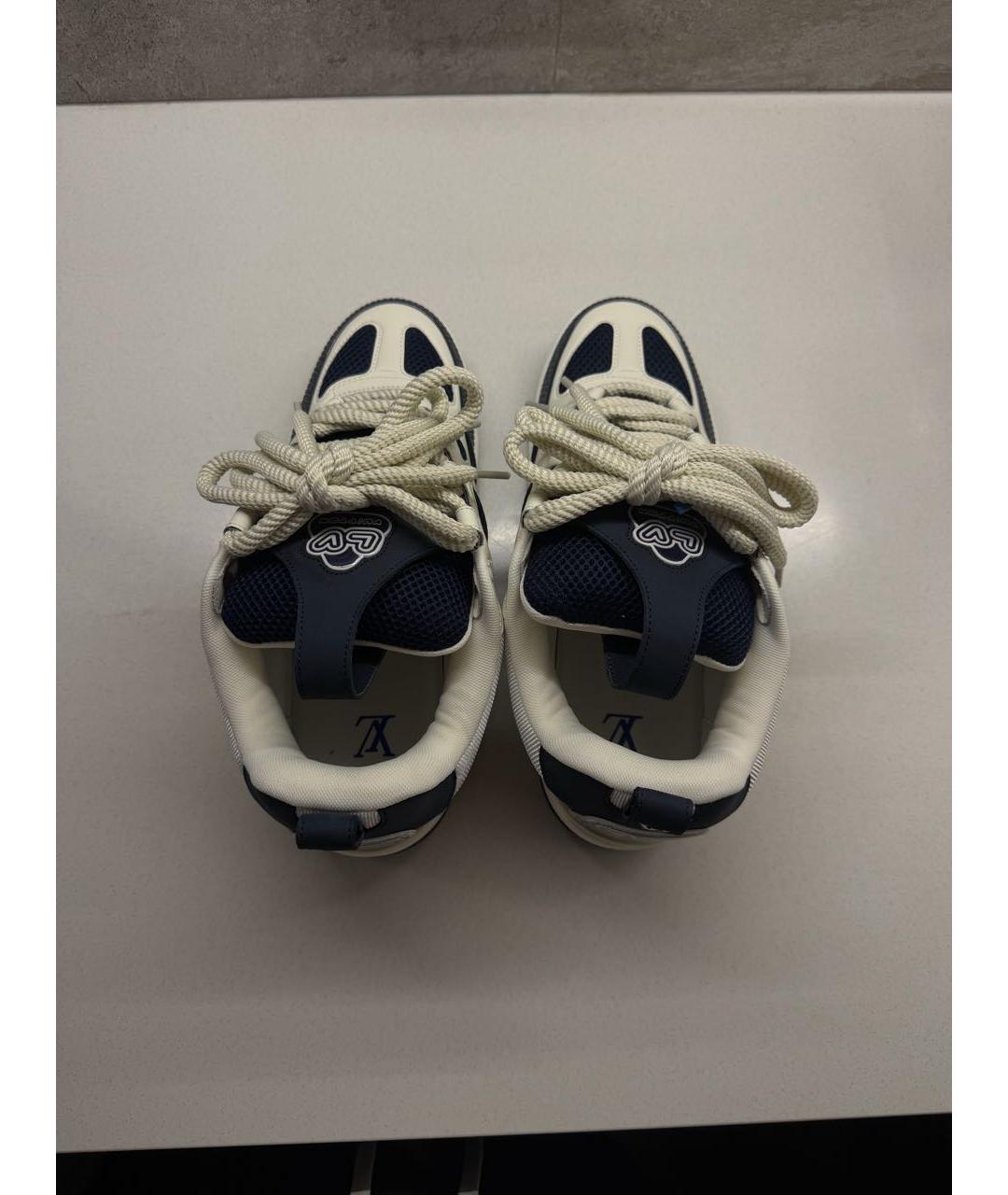 LOUIS VUITTON Синие текстильные низкие кроссовки / кеды, фото 3