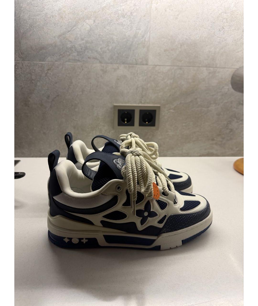 LOUIS VUITTON Синие текстильные низкие кроссовки / кеды, фото 7