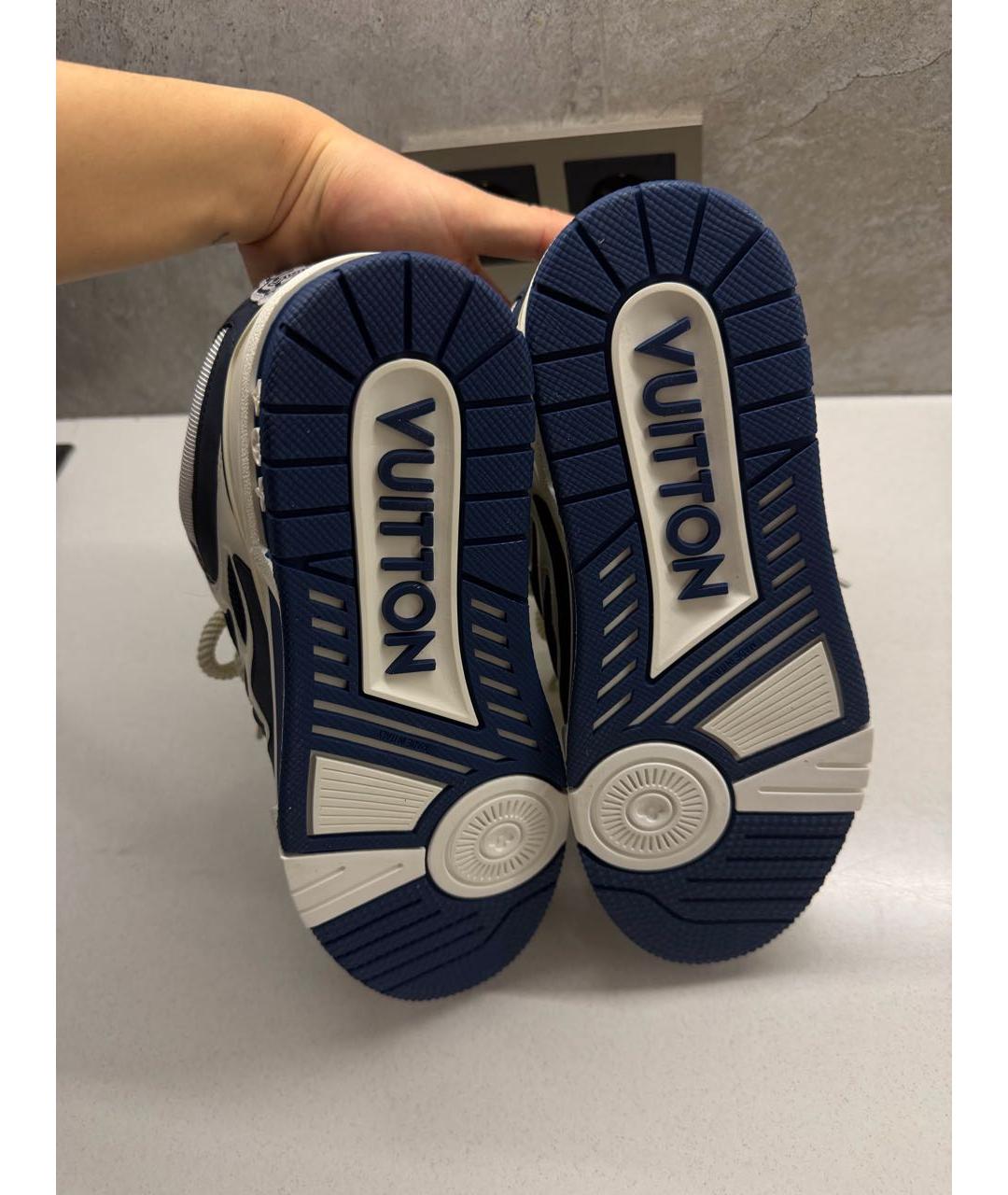 LOUIS VUITTON Синие текстильные низкие кроссовки / кеды, фото 5