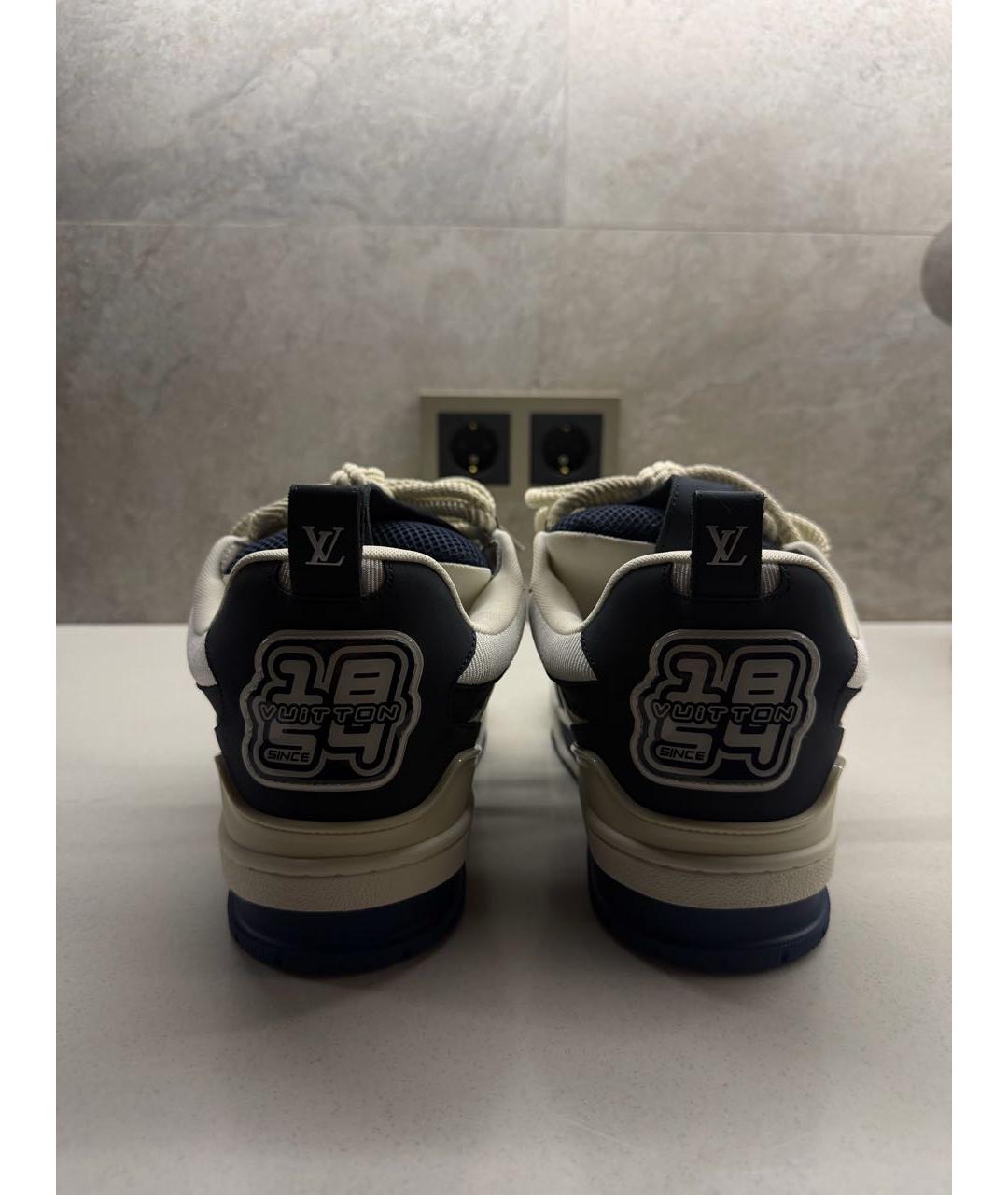 LOUIS VUITTON Синие текстильные низкие кроссовки / кеды, фото 4