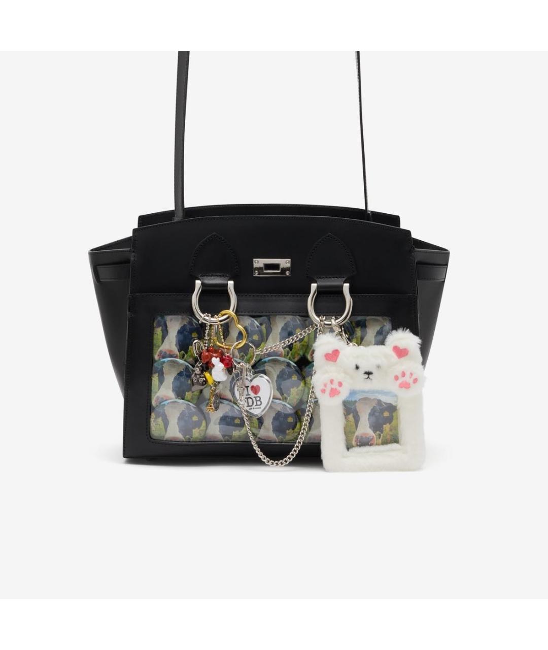 DOUBLET Черная кожаная сумка тоут, фото 2