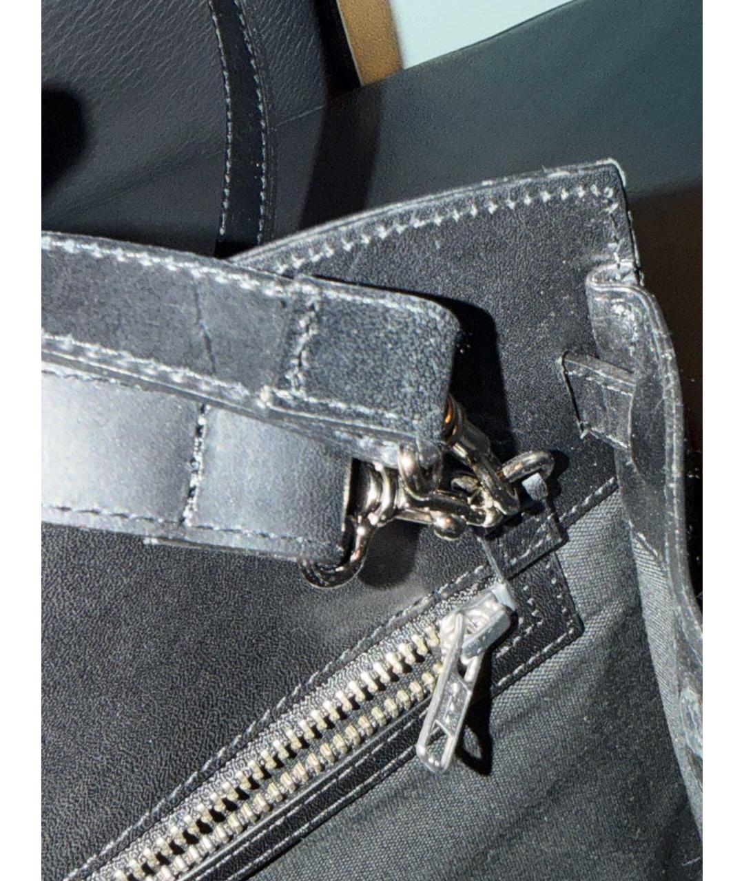 DOUBLET Черная кожаная сумка тоут, фото 8