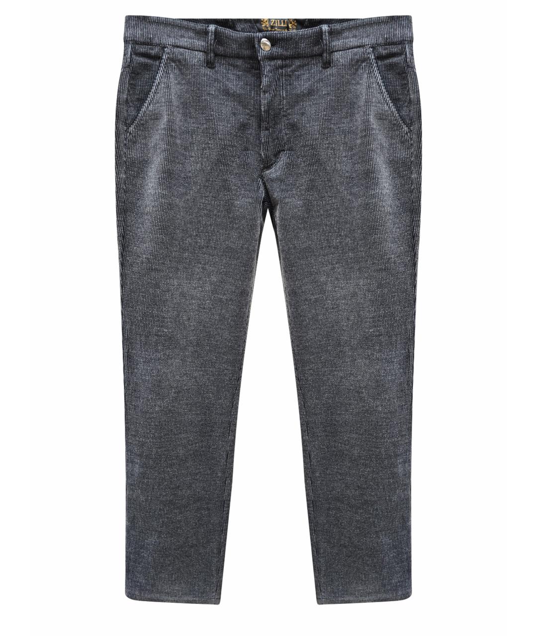 ZILLI Серые хлопко-эластановые повседневные брюки, фото 1