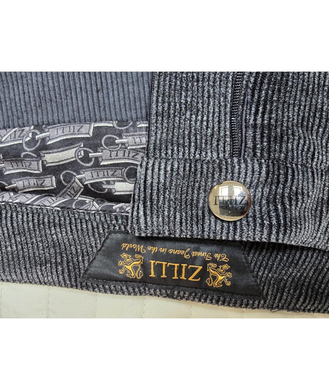 ZILLI Серые хлопко-эластановые повседневные брюки, фото 6