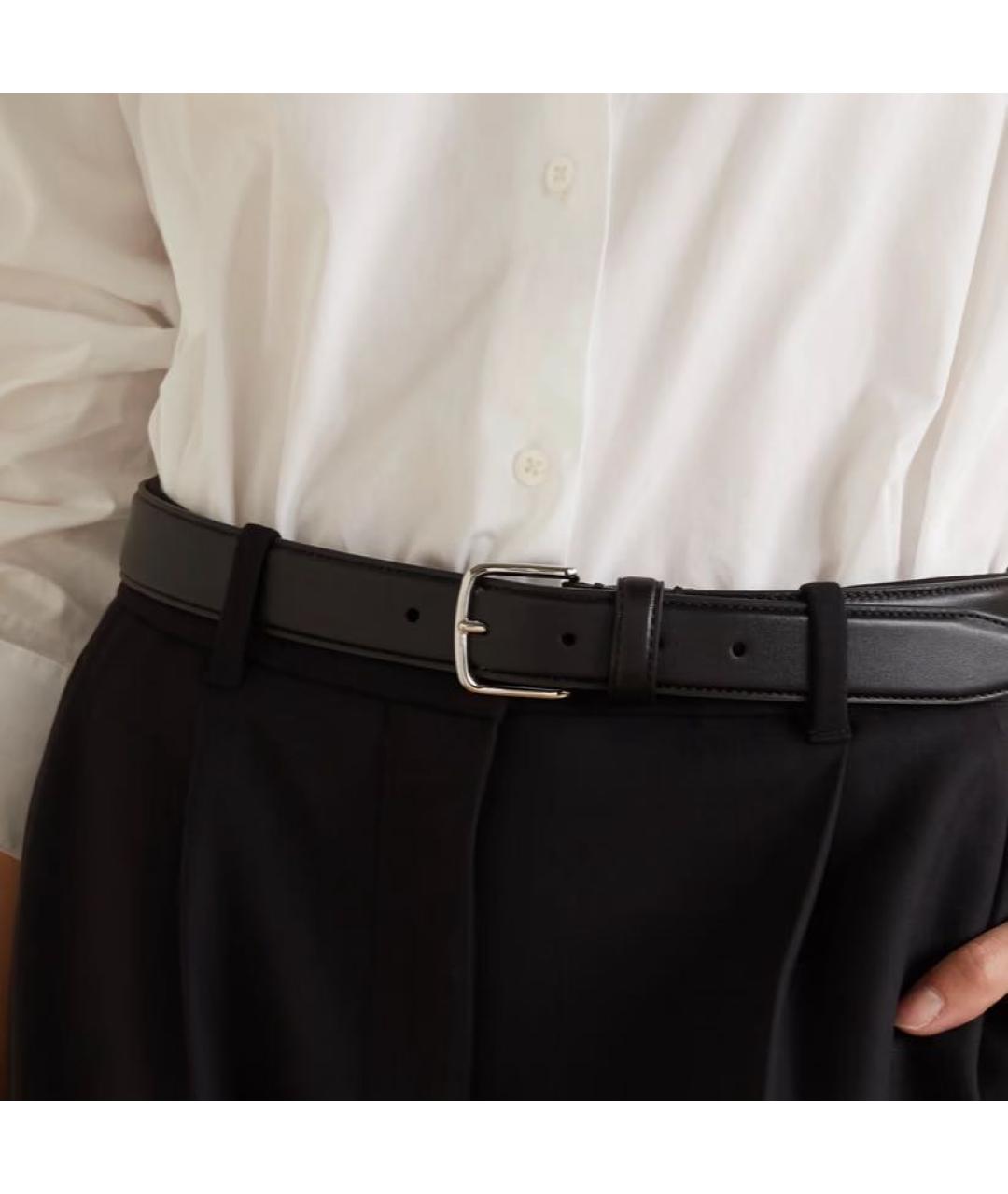 THE ROW Черный кожаный ремень, фото 2