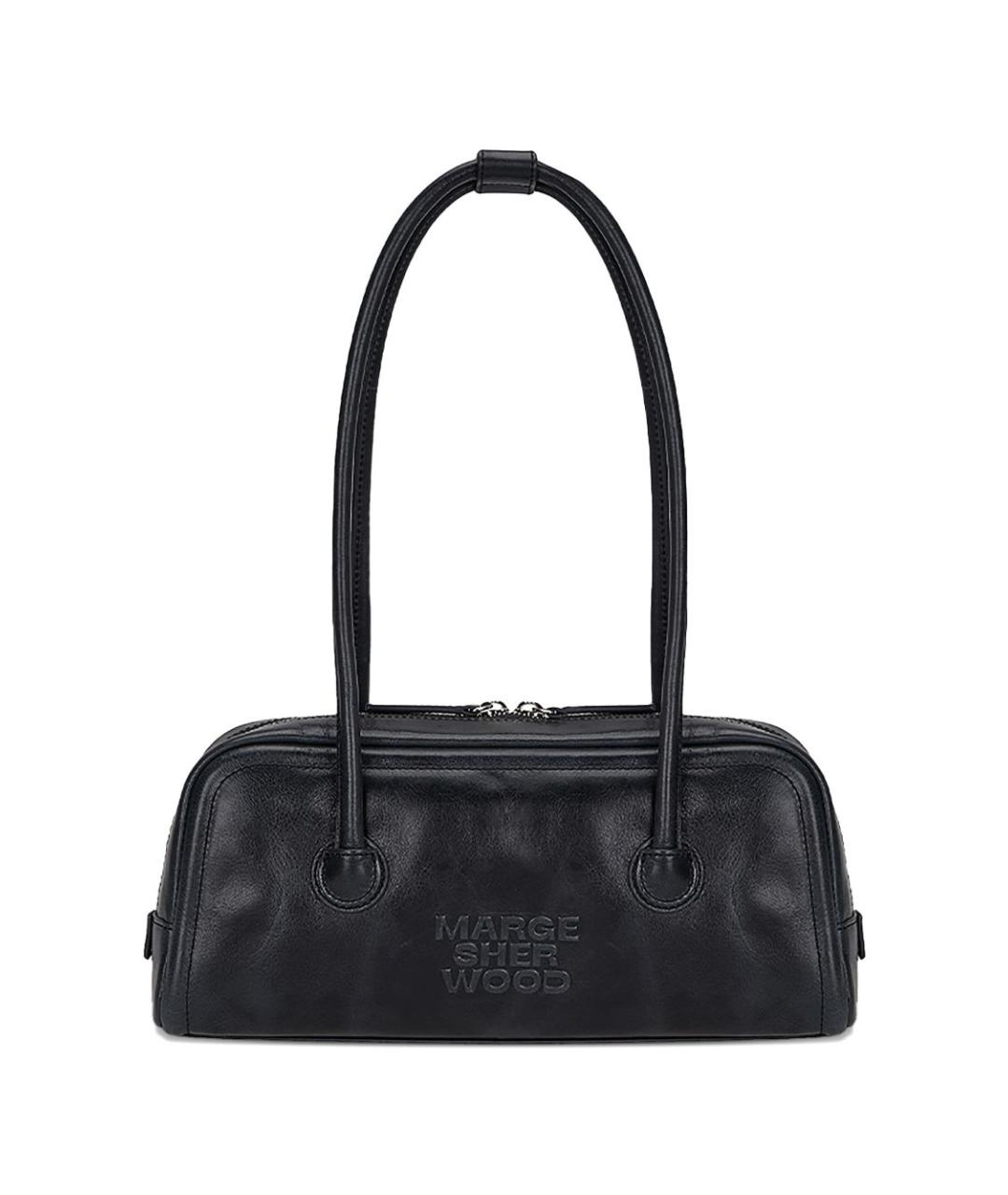 MARGESHERWOOD Черная кожаная сумка через плечо, фото 1