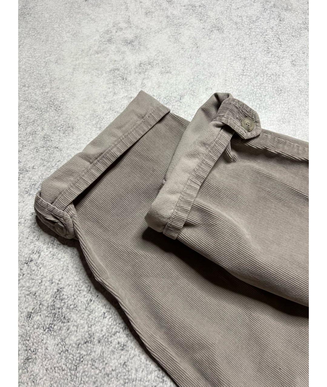 PANICALE Серые хлопко-эластановые брюки широкие, фото 7