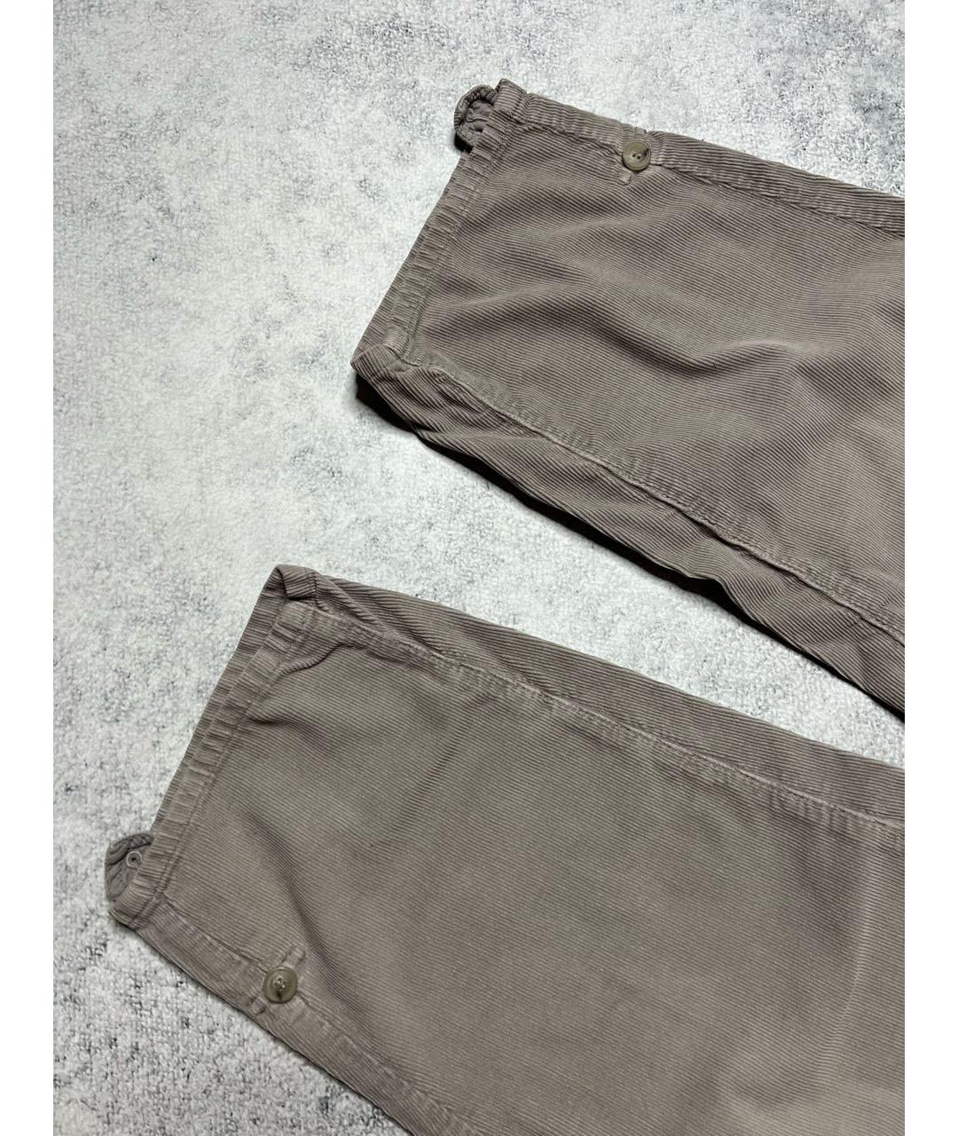 PANICALE Серые хлопко-эластановые брюки широкие, фото 4