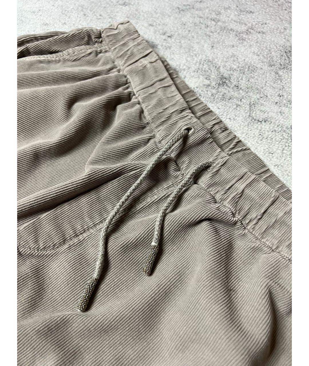 PANICALE Серые хлопко-эластановые брюки широкие, фото 5