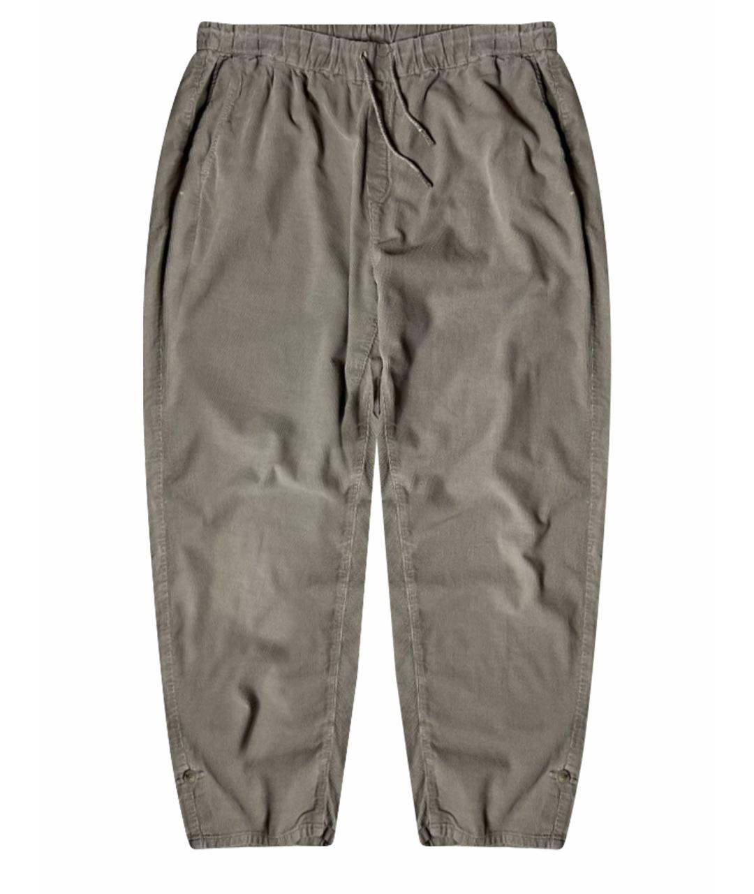 PANICALE Серые хлопко-эластановые брюки широкие, фото 1