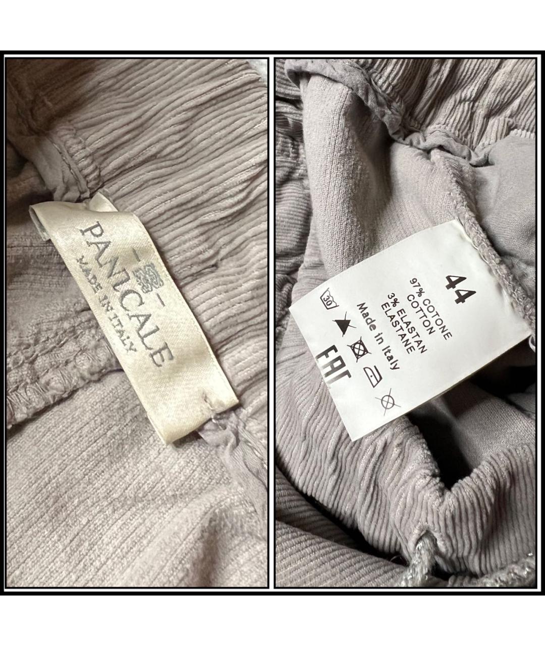 PANICALE Серые хлопко-эластановые брюки широкие, фото 8