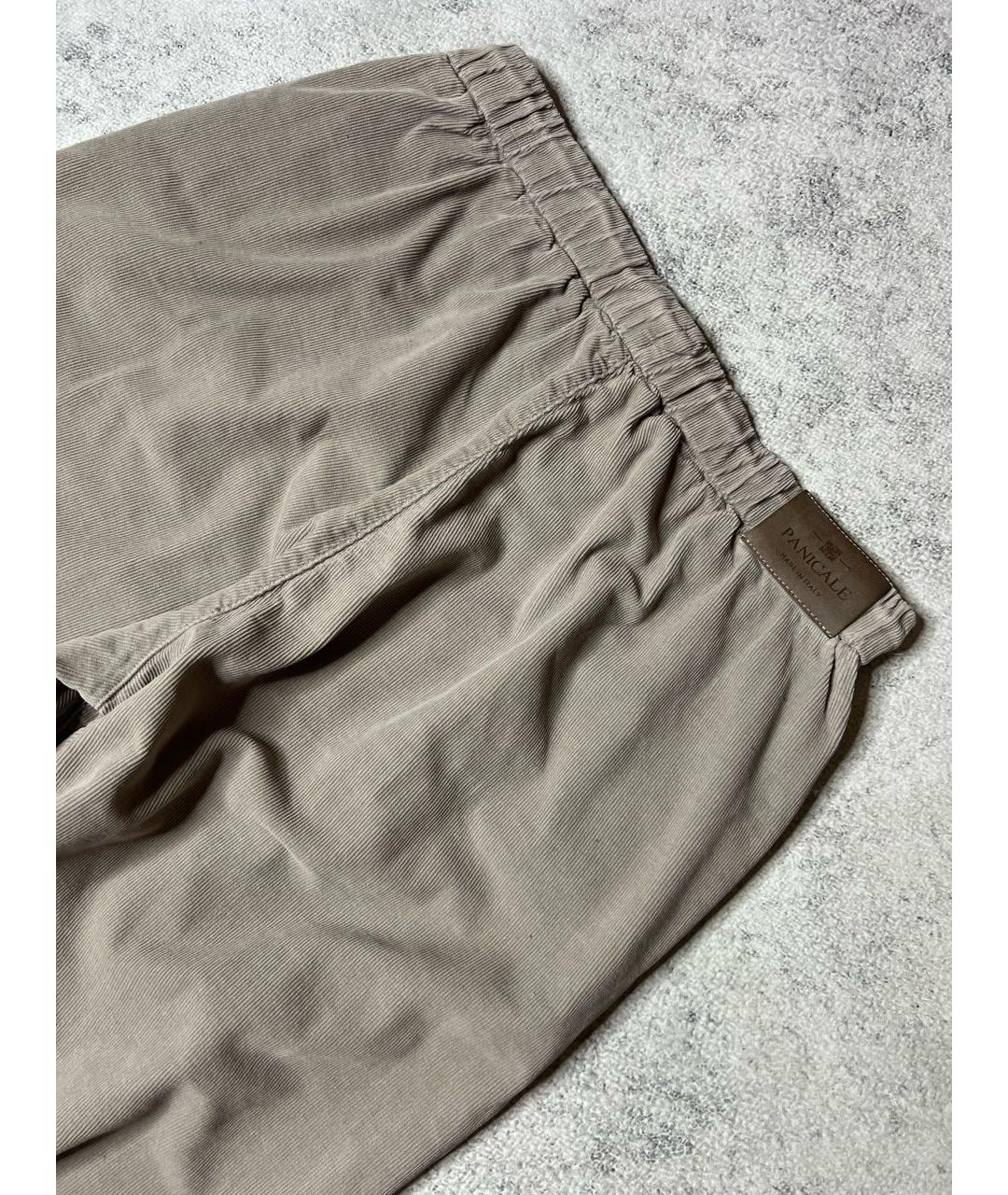 PANICALE Серые хлопко-эластановые брюки широкие, фото 6