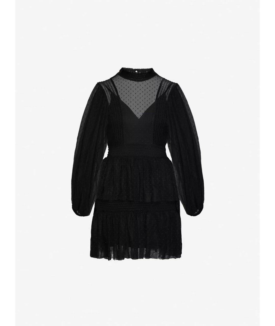 MAJE Черное полиамидовое коктейльное платье, фото 9