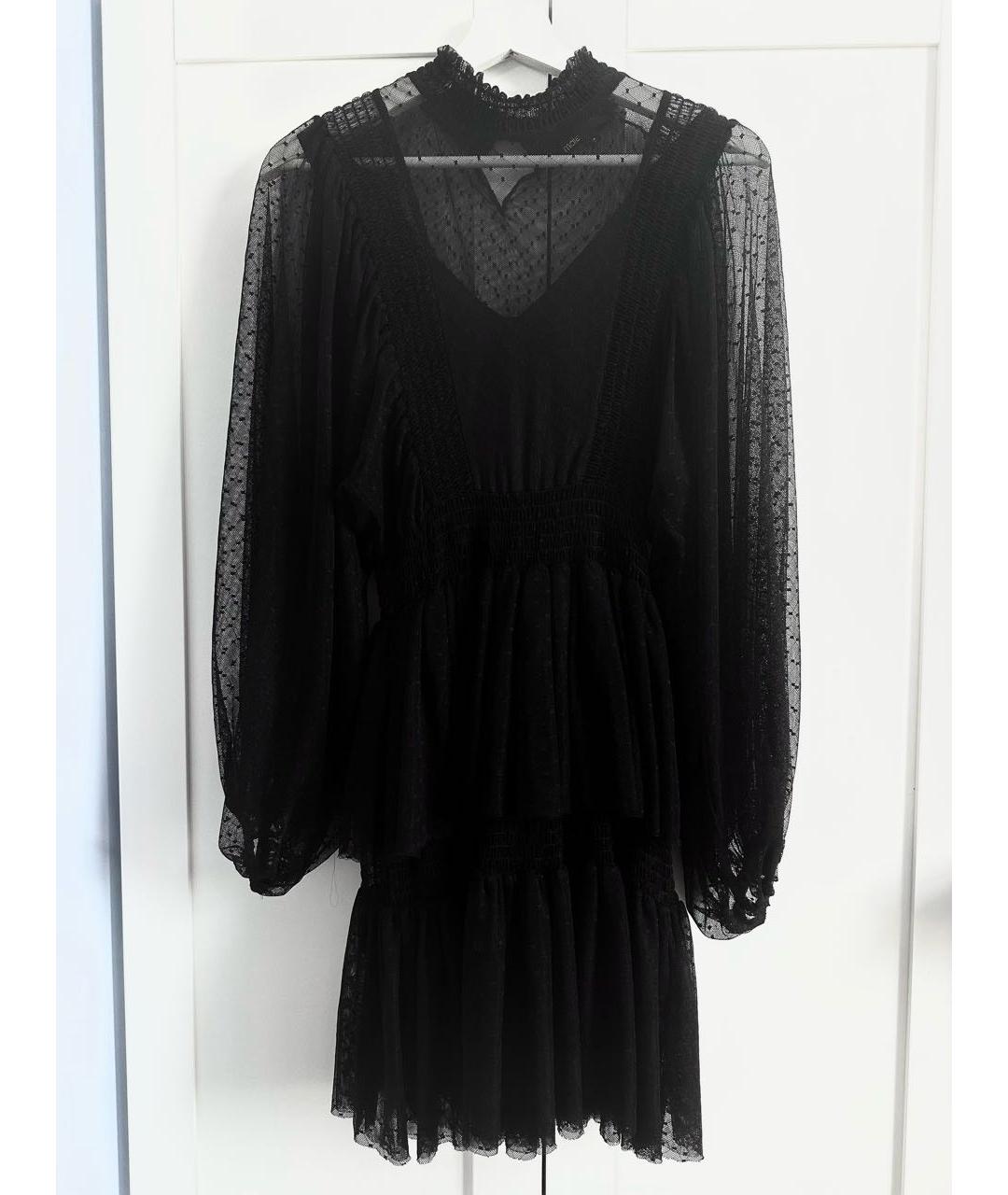 MAJE Черное полиамидовое коктейльное платье, фото 3