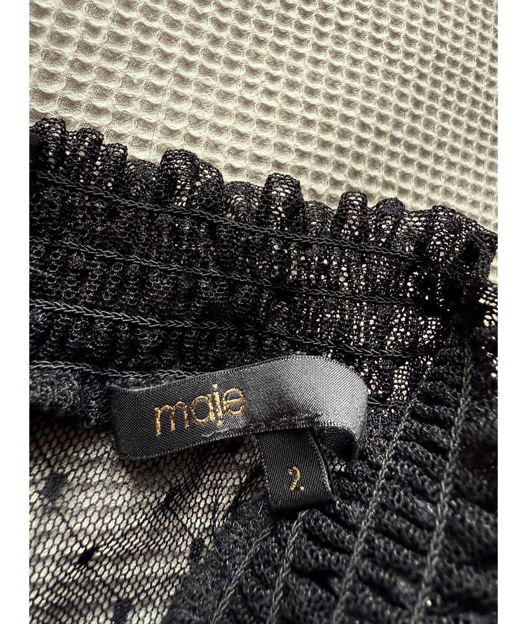 MAJE Черное полиамидовое коктейльное платье, фото 4