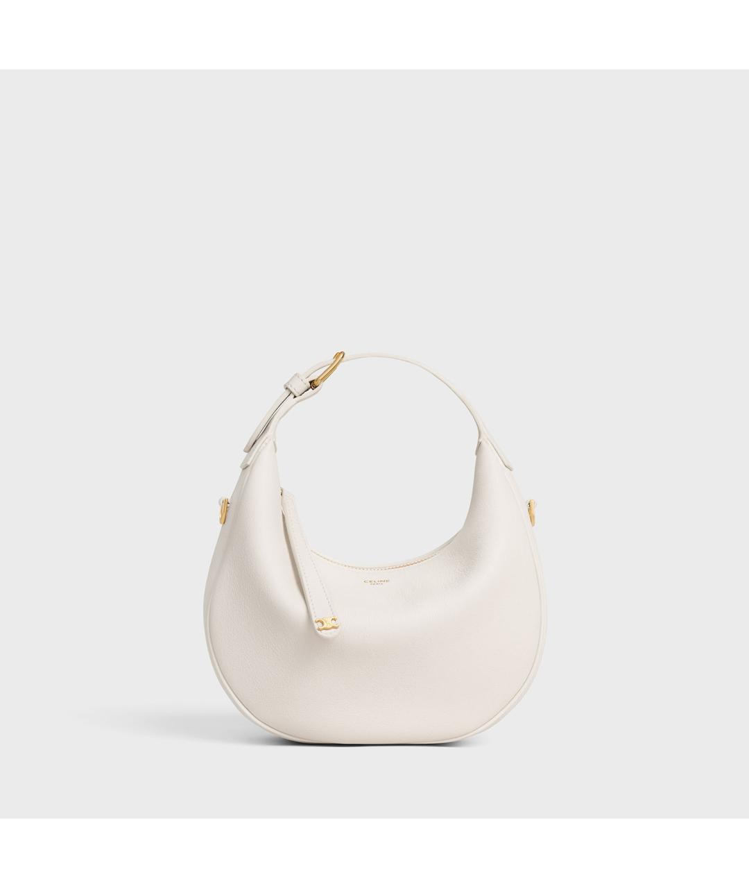 CELINE Белая кожаная сумка с короткими ручками, фото 5